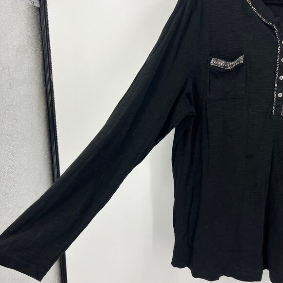 Chaps Thermal Style Long Sleeve Casual Shirt Sequin Embellished Women's 3XL - Picture 11 of 12